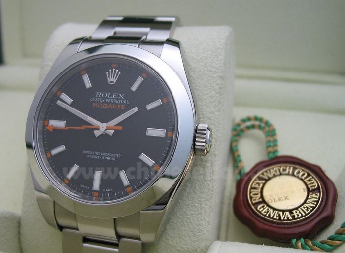 Rolex Milgauss Black Face Mens Copy Watch